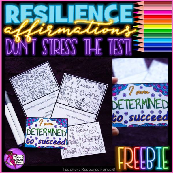 Free Resilience Colouring Affirmation Cards