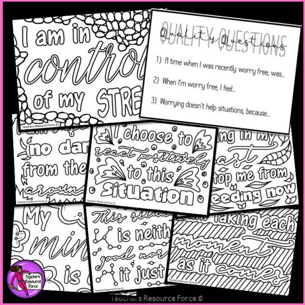 Stress Relief Colouring Affirmation Cards: Don't Stress The Test - Image 4