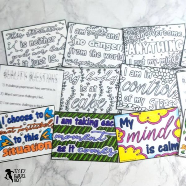 Stress Relief Colouring Affirmation Cards: Don’t Stress The Test