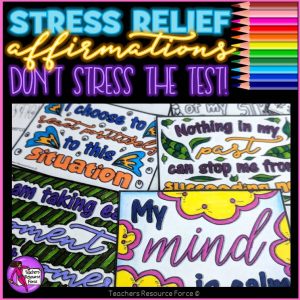 Stress Relief Colouring Affirmation Cards: Don't Stress The Test